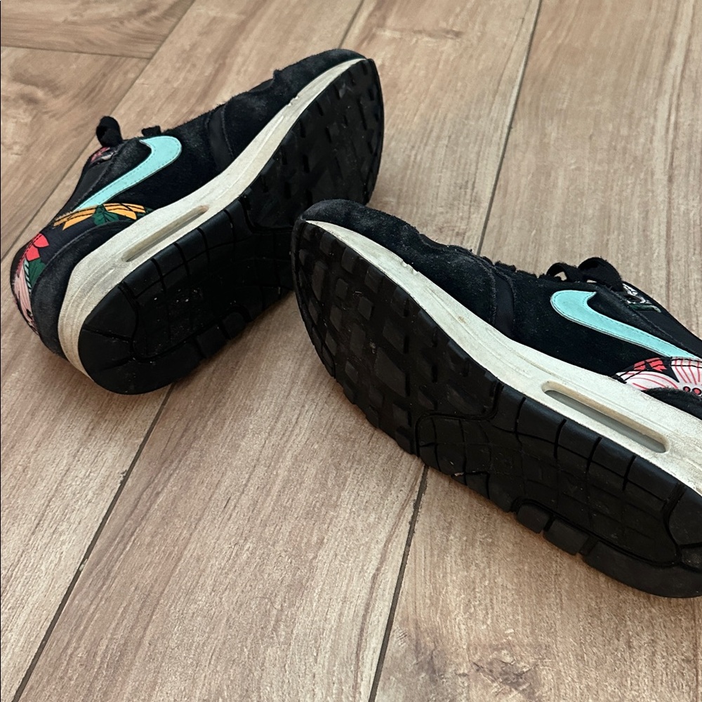 Nike Air Max 1 ‘Floral’ Black Sneakers size 7.5 - Picture 7 of 10